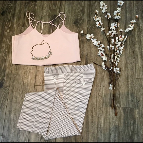 NWT The Limited | pink & grey houndstooth pants - Picture 1 of 4