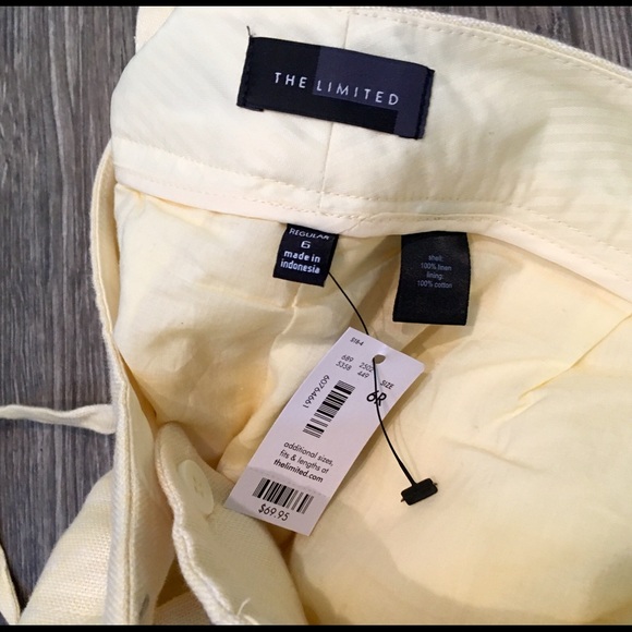 NWT The Limited | pale yellow ankle pants - Picture 4 of 4