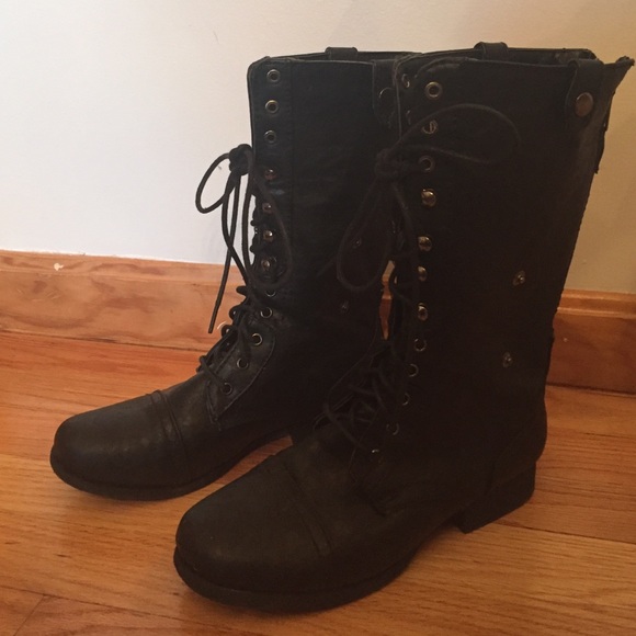 Black combat boots
