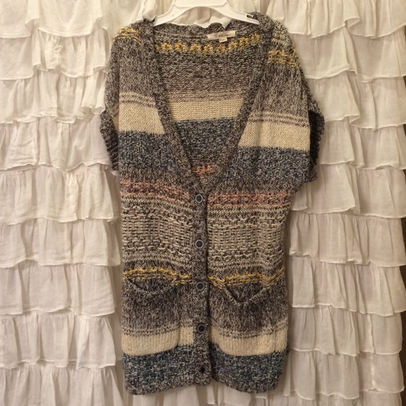 short sleeve long cardigan