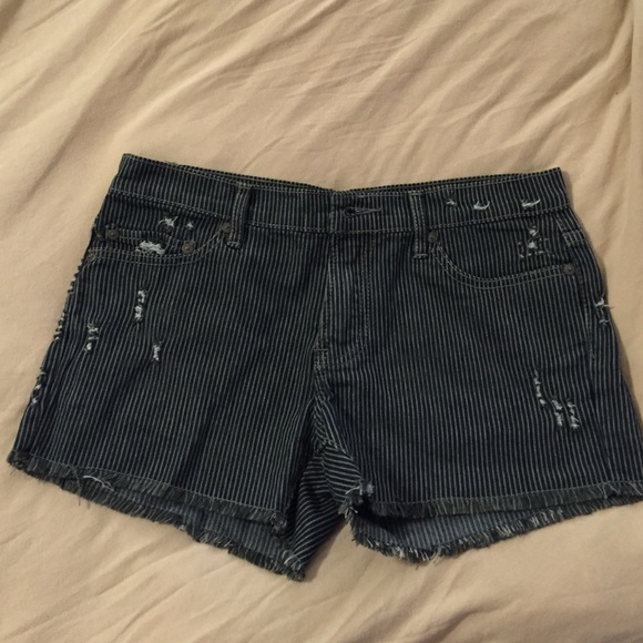 Blue jean striped shorts