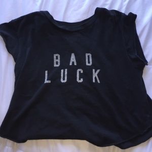 black brandy melville "bad luck" shirt