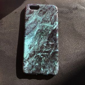 Marble iPhone 6/6s case black mint