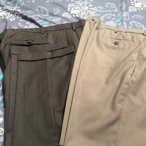 Two pairs men's dress slacks