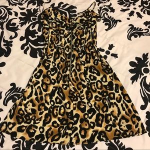 Cheetah Print Dress With Front Zipper From A'gaci