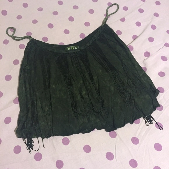 🔸FINAL PRICE🔸Black Fringe Crop Top