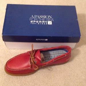 Men's red Sperry Top-Siders