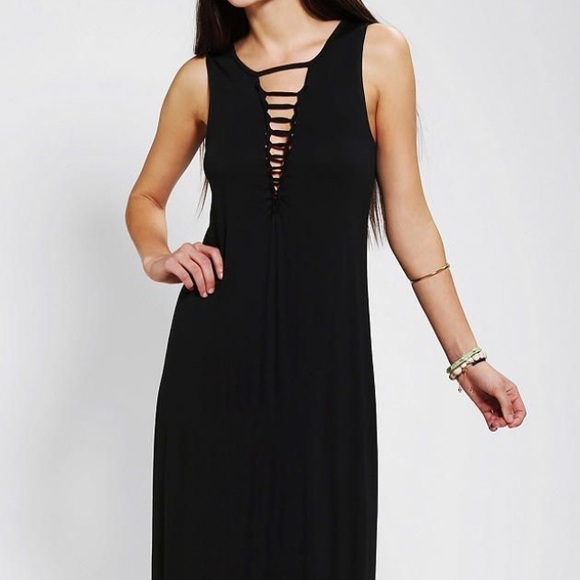 Sparkle & Fade Slashed Deep-V Maxi Dress