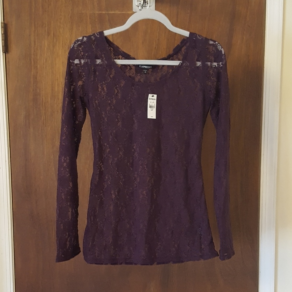 🆕️ Express Purple Lace Long sleeve shirt small
