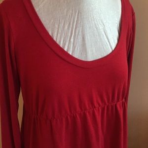 Long Sleeved Red Knit Dress (L)