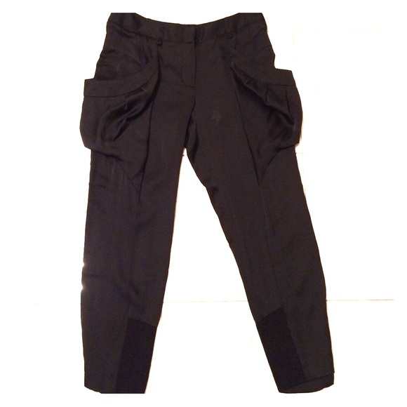 BCBG Max Azria Satin Ankle Length Cargo Pants