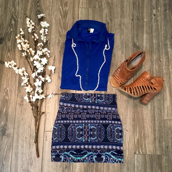 Lily White | patterned bodycon mini-skirt - Picture 1 of 4