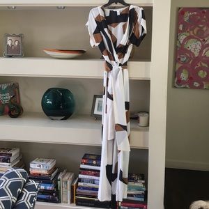 DVF faux wrap maxi dress.