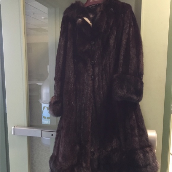 Mink full length coat with the little rip