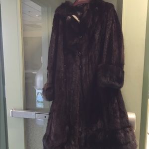 Mink full length coat with the little rip
