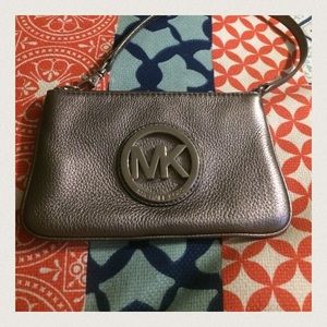 Authentic Silver Michael Kors Wristlet