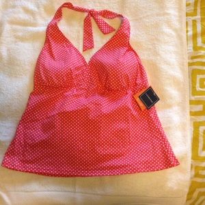 NWT Lands End Polkadot Tankini Top 14