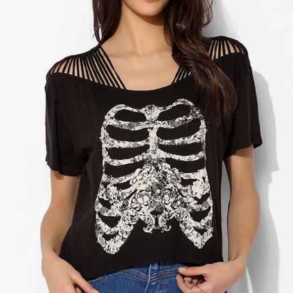 Ecote Strapped & Knotted Shoulder Skeleton Tee