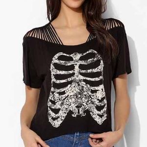 Ecote Strapped & Knotted Shoulder Skeleton Tee