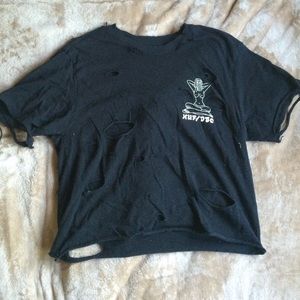 distressed huf tee
