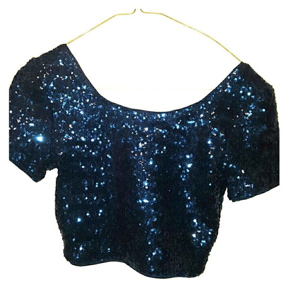 Sequined crop top