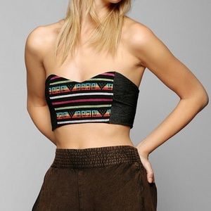 Lucca Couture Blanket-Print Bandeau Bra