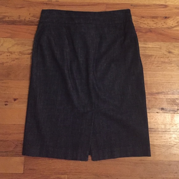 Dark denim J Crew stretch pencil skirt - Picture 4 of 5