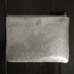 kate spade silver mavis street pouch 4.5"x6.5"