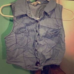 Forever 21 button down denim top