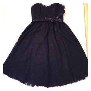 BCBG Strapless black lace dress