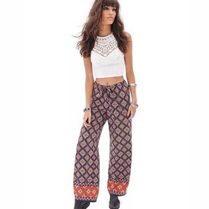 Forever 21 Abstract Paisley Palazzo Pants