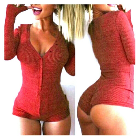 Women's long sleeved onesie in maroon SUPER comfy