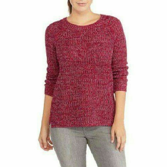 NWt XXL (20) Red Marled Scoop Neck Pullover 2XL