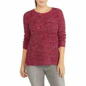 NWt XXL (20) Red Marled Scoop Neck Pullover 2XL
