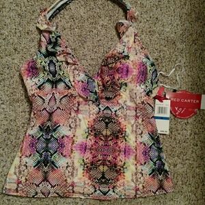 Red Carter Swimsuit Tankini Top D Cup