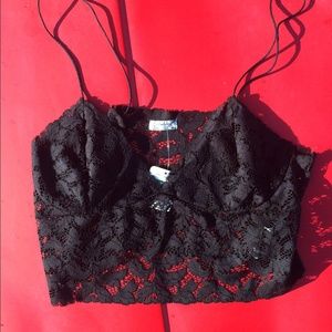 Free people black lacey bralette