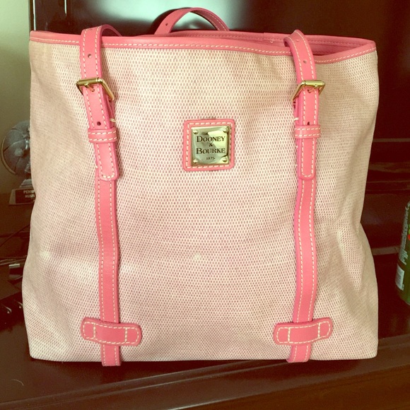 Authentic Pale pink & white Dooney & Bourke Tote