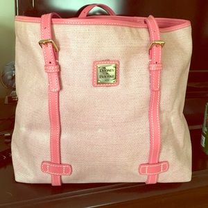 Authentic Pale pink & white Dooney & Bourke Tote