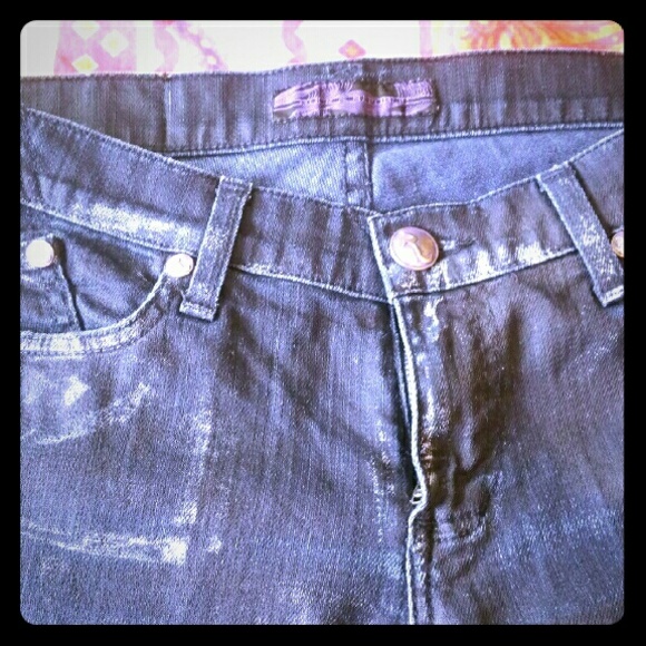 New wax coated hot skinny leg w/zippers jeans.