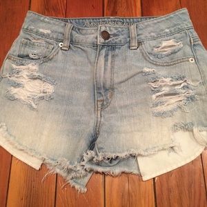 American Eagle High Waisted Ripped Shorts