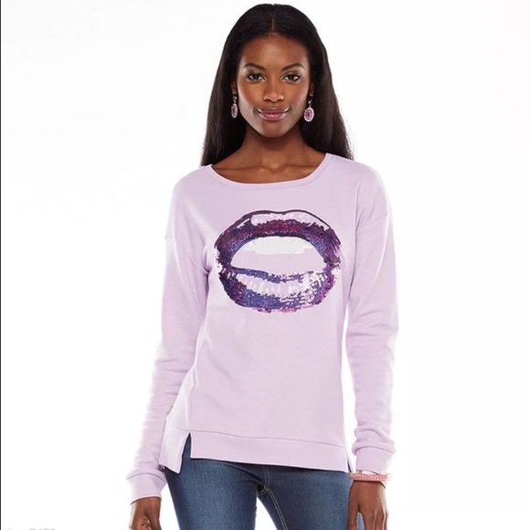 NWT Juicy Couture Sequin Lips Sweatshirt Size M