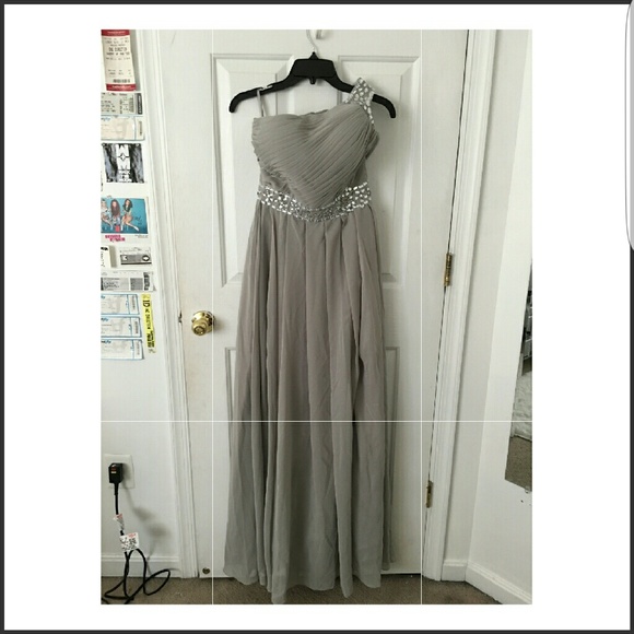 One Shoulder Beadings Chiffon Bridesmaid/Prom - Picture 4 of 4