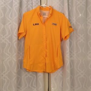 Women's LSU Columbia fishing shirt