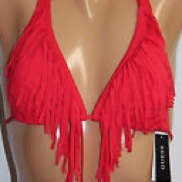 Guess Fringe Red Bikini Top - Picture 2 of 3