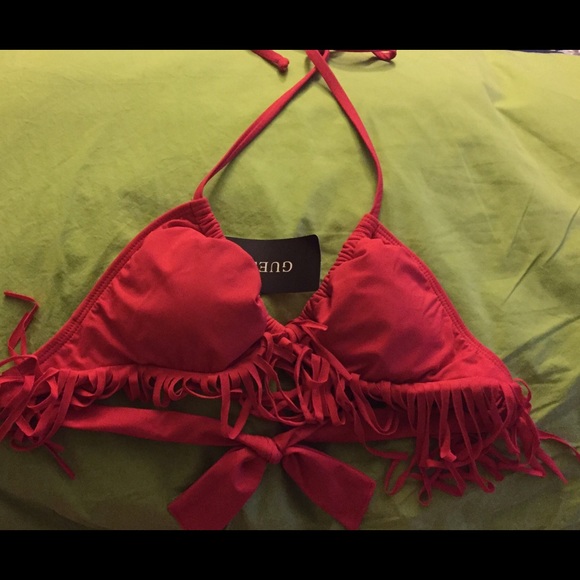 Guess Fringe Red Bikini Top - Picture 3 of 3