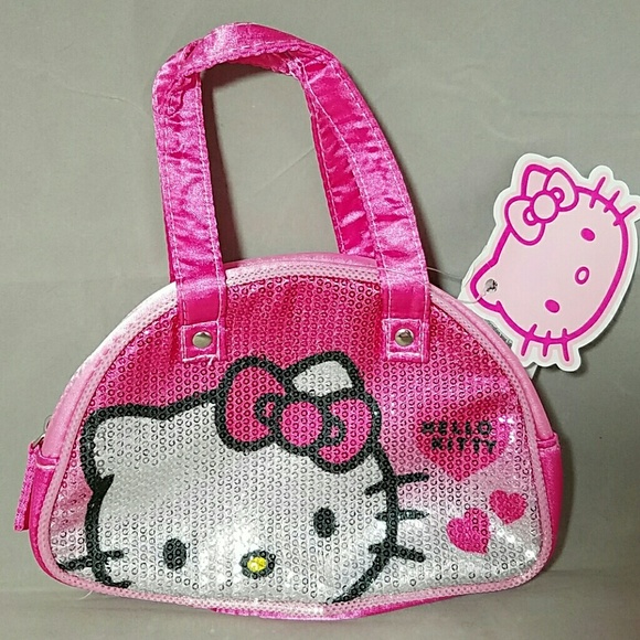 Hello Kitty Other - HELLO KITTY Small Pink Sequined Sachel Bag