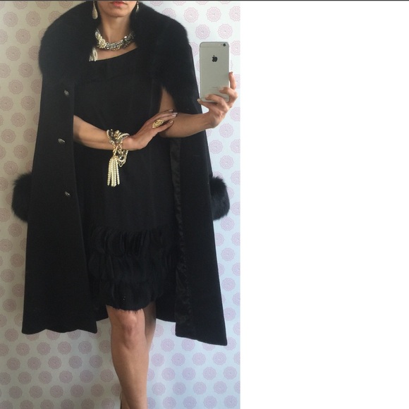 Glamorous fur trimmed coat by St John