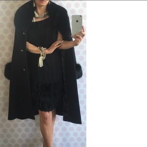 Glamorous fur trimmed coat by St John