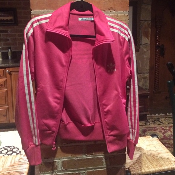 Adidas classic track jacket. Pink size small.