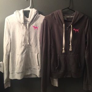 (2) PINK zip up hoodies